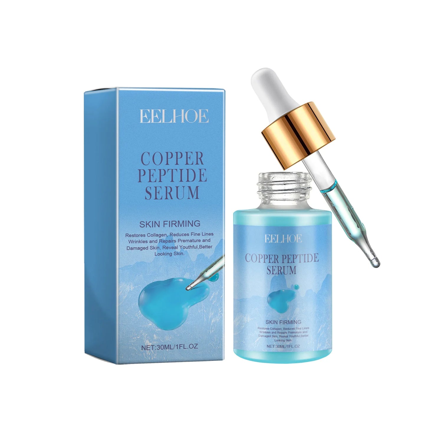 EELHOE Copper Peptide Face for Essence Home Use Skincare for Reducing Fine Lines Spots Moisturizing Tender Skin Tightening