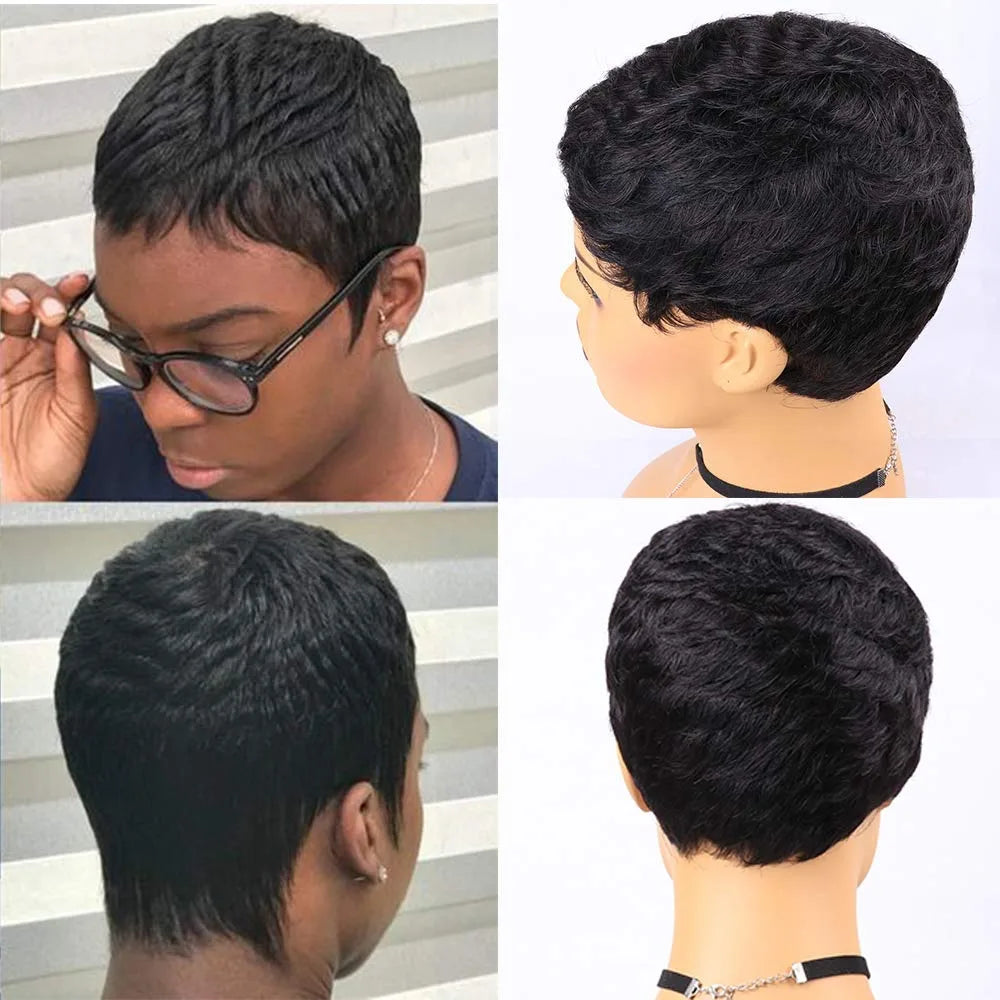 Pixie Cut Wig Human Hair Short Pixie Cut Wigs for Black Women Human Hair Glueless Short Layered Brazilian Virgin Hair Pixie Wig