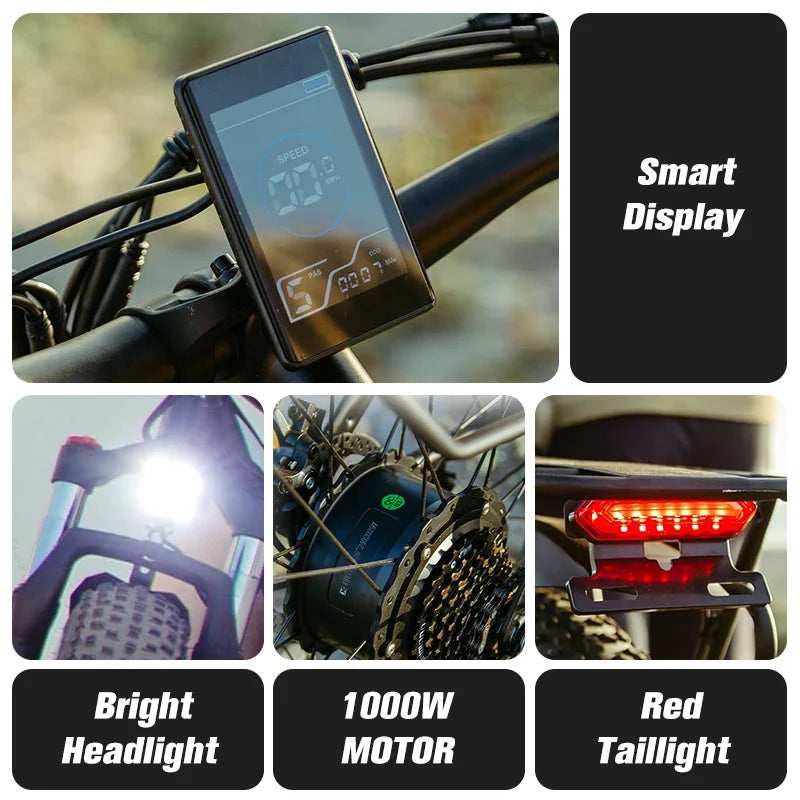 Popular 15AH Dual-purpose Battery for Men and Women Daily Commuting Urban Leisure 1000W High-speed Electric Bicycle