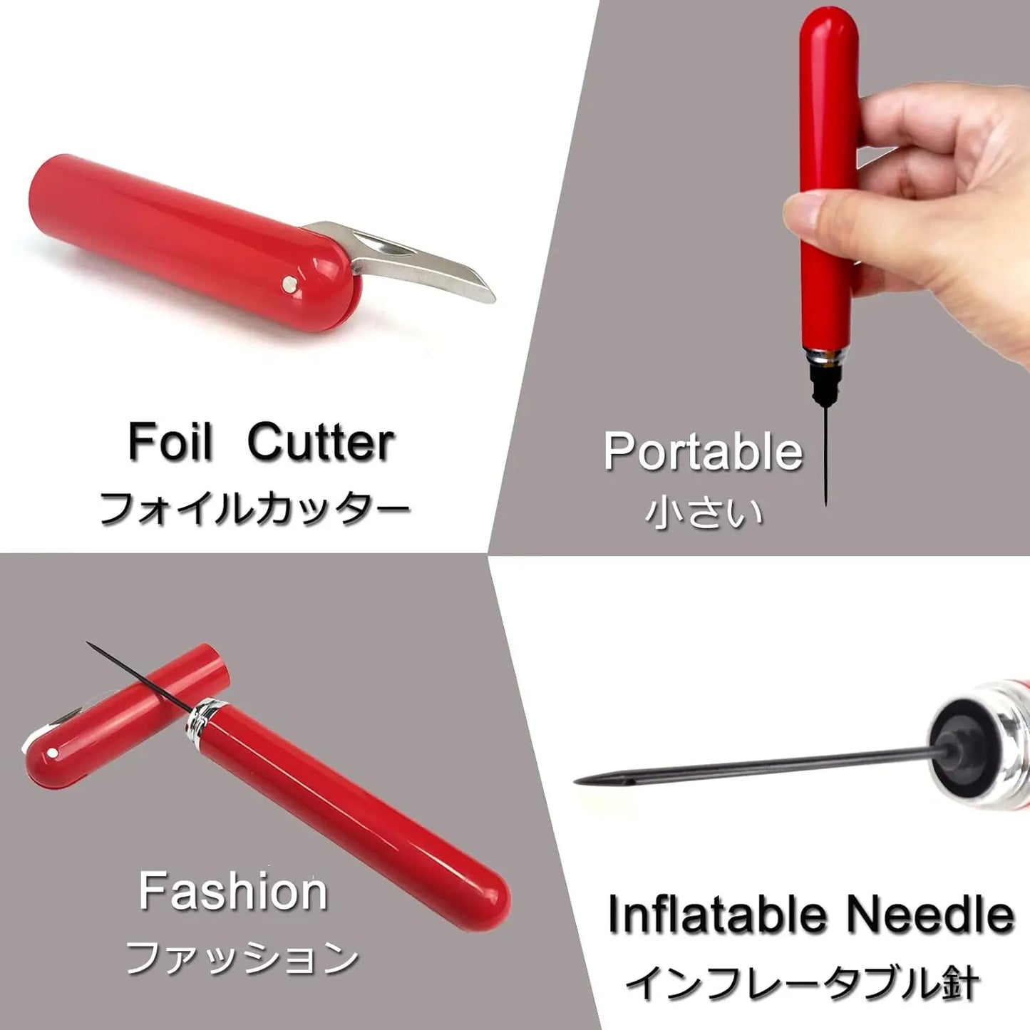 Easy-Open Portable Travel Wine Corkscrew Handheld Wine Cork Remover 2-in-1 Air Pressure Wine Bottle Opener with Foil Cutter
