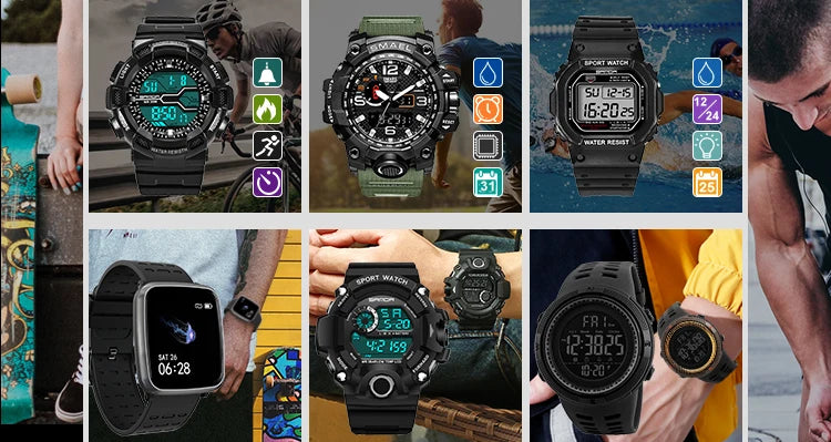 SANDA 6008 Hot Selling Fashion Casual Sport Silicone Strap Watch Digital Quartz Wristwatch Gift Couple Watches for Men and Women