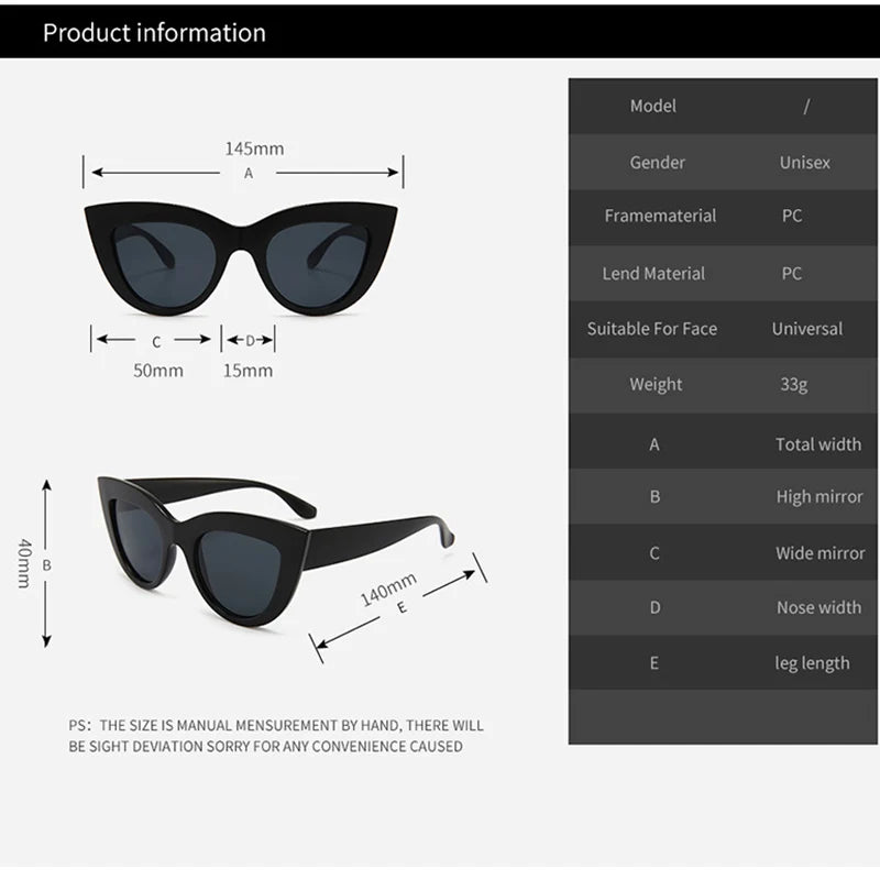 SHAUNA Retro Cat Eye Sunglasses Women UV400 Metal Hinge Fashion Gradient Mirror