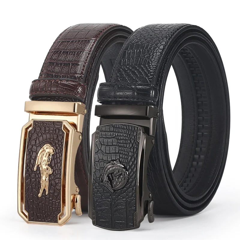Good Quality Fashion Micro Fiber Automatic Western  Leather Belts for Men