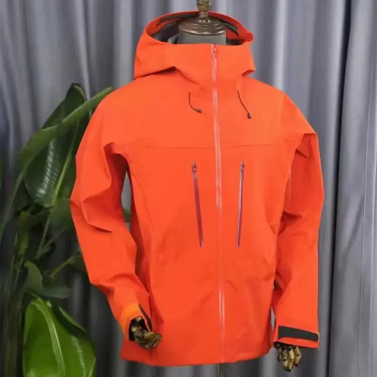 Unisex Waterproof Ski Jacket Hood Custom Raincoat Suit Men Women. Fabric Zipper Closure Mountain Snowboarding Summer Ski Wear