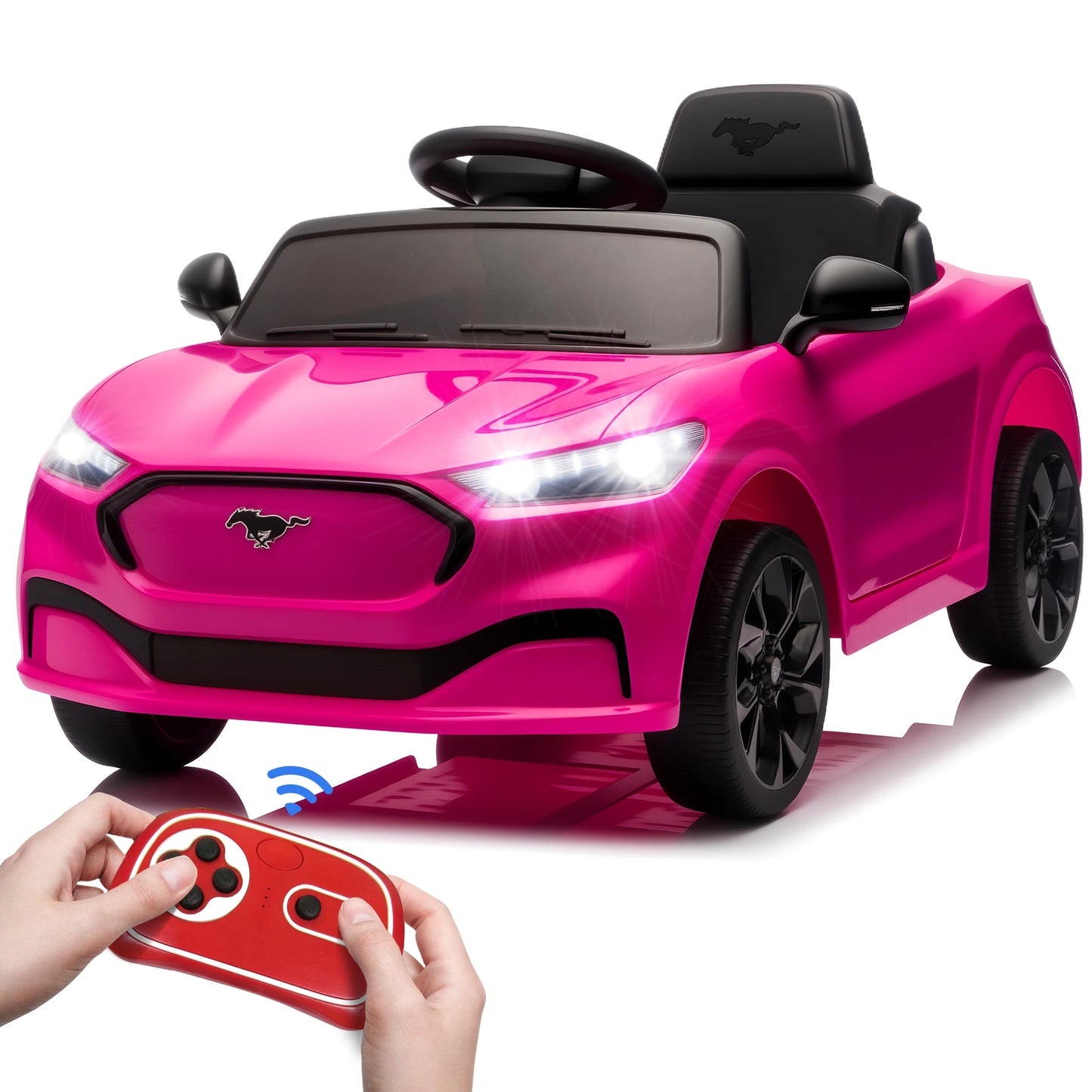 Electric Ride on Car for Kids, 12V Electric Toddler Car with Remote Control, Ride on Toys for Kids with LED Lights, Music Player
