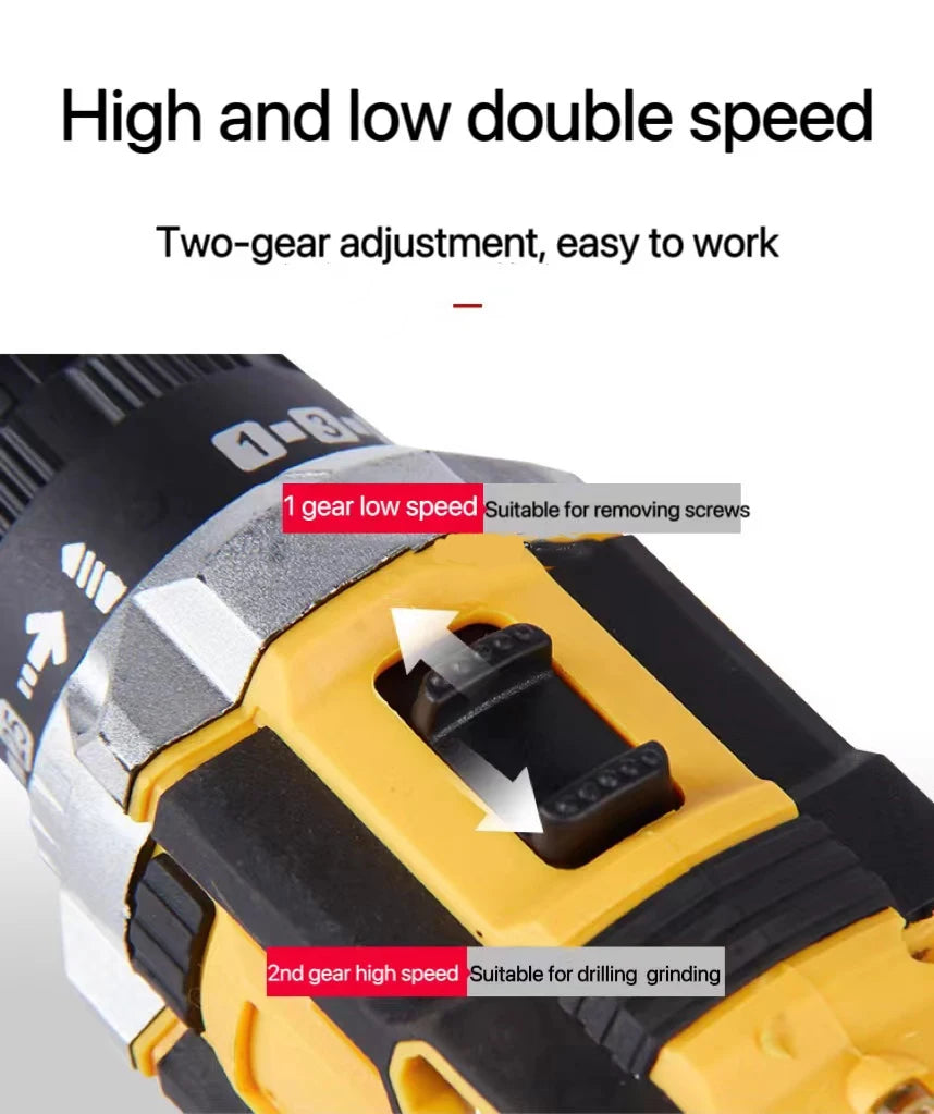 Goldmoon Professional Cordless Power Drilling Tools Screwdriver Sets Multi Function Drill