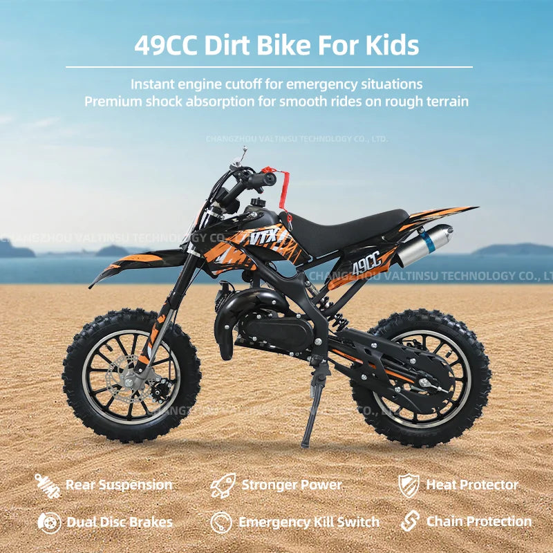 Classic 49Cc 2 Stroke Engine Small High Quality Pocket Bike Gasoline Dirt Bike for Kids