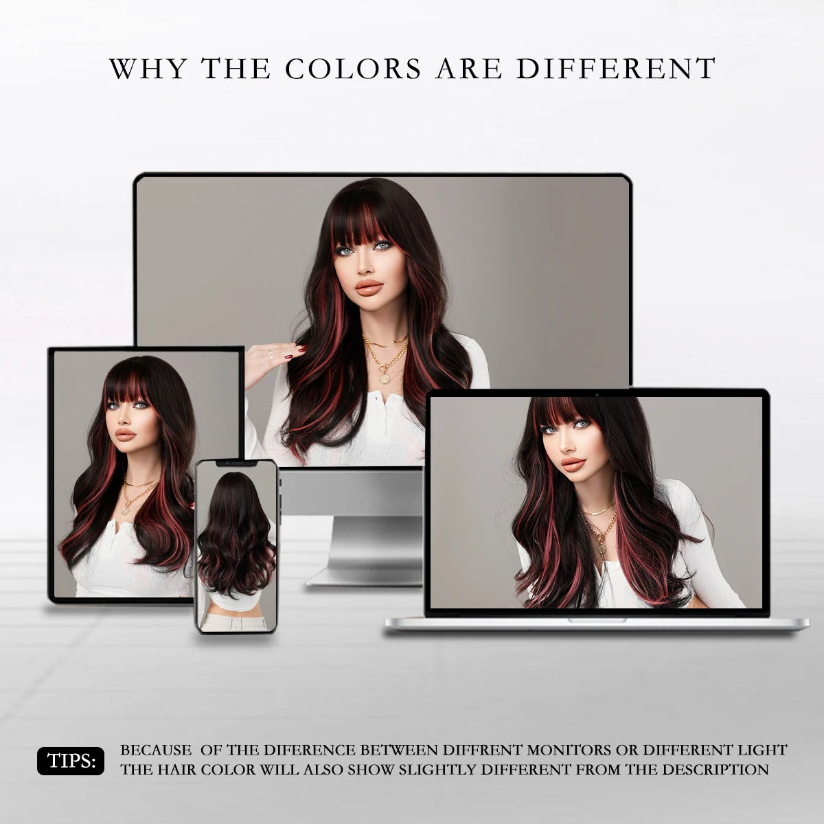 Skunk Stripe Body Wave Long Wavy Synthetic Hair Wig for Women Highlight Synthetic Wig with Bangs Natural Looking Realistic Wig
