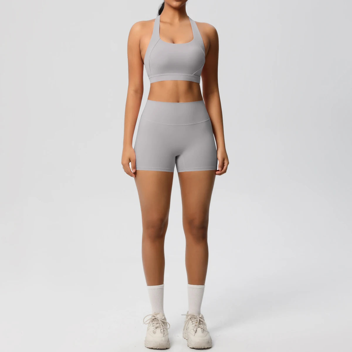 High Quality Customize logo Gym 2 Pieces Set Breathable Active Wears Quick Dry Shorts Yoga Set for Women