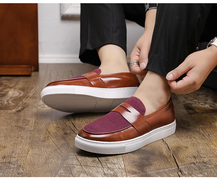 Men's Premium Faux Suede Leather Penny Loafers - Classic Slip-On Moccasin Shoes for Casual & Formal Wear