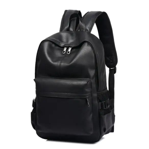 Fashion Waterproof Anti-Theft Men's PU Leather Backpack with Zipper Closure Large Capacity Travel School Bag High Quality