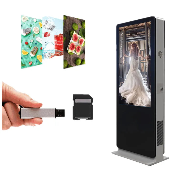 65 Inch 3000nits Sunlight Readable Outdoor Free Standing Large Advertising TV Totem Digital Signage and Displays