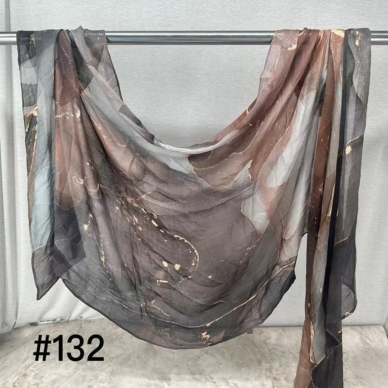 Soft Breathable Modal Hijab for Muslim Women New Digital Printed Woven Scarf Cotton Modal for Autumn