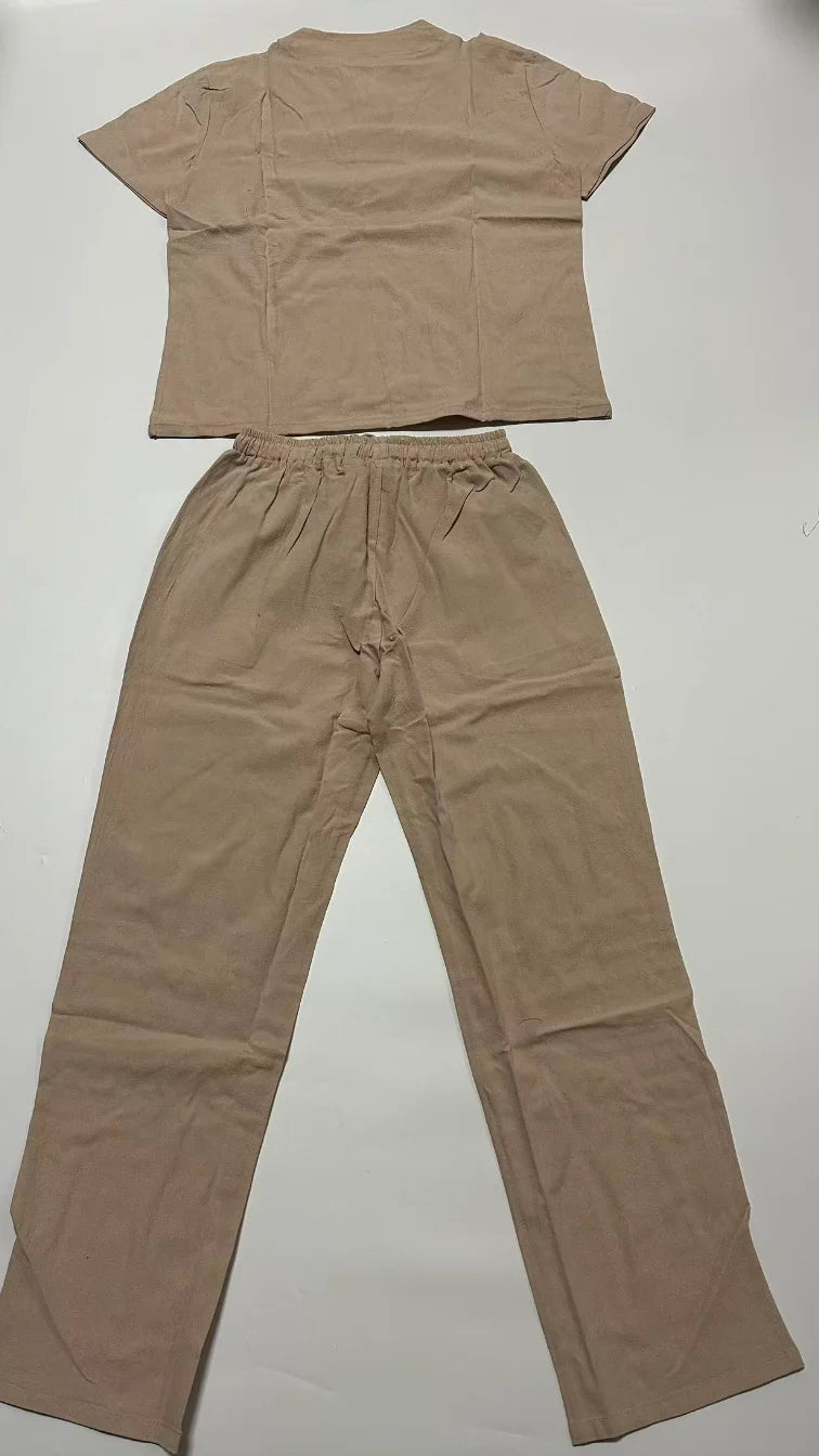 Custom New Fashion Men's Summer Suit - Large Size Chinese Style Loose Retro Casual Two Piece Set with Traditional Design