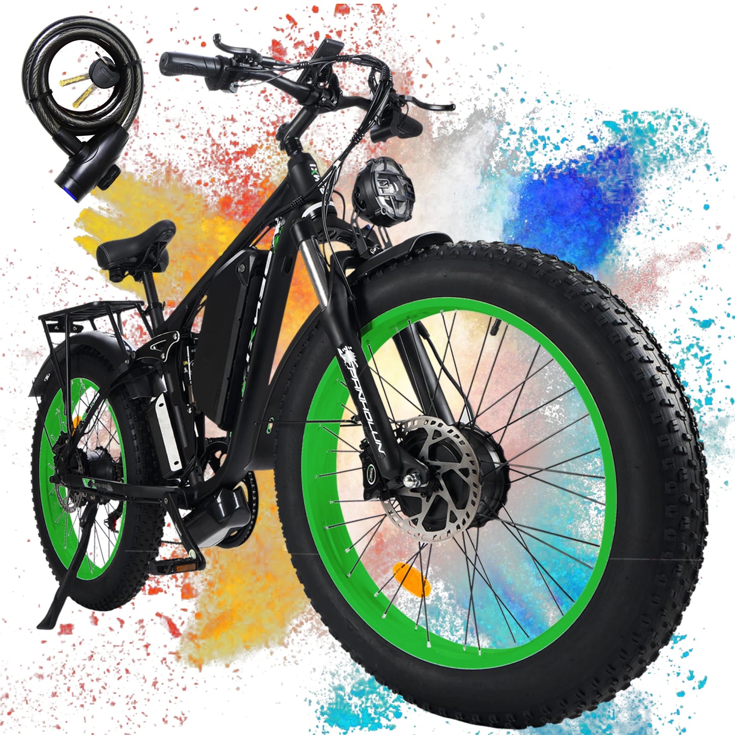 2025 Factory 3000w Electric Bike Dual Motor 24inch 52V All Terrain 25AH Battery Electric Mountain Bike for Adult