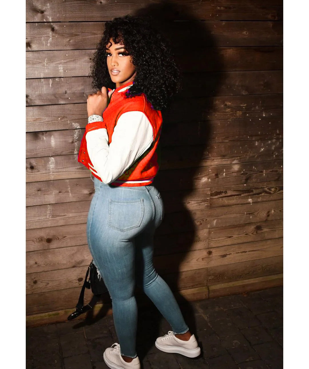 CM.YAYA 2024 Autumn Winter Patchwork Button Up Women Baseball Jackets Long Sleeve Elegant Sport Fashion Baseball Outcoat