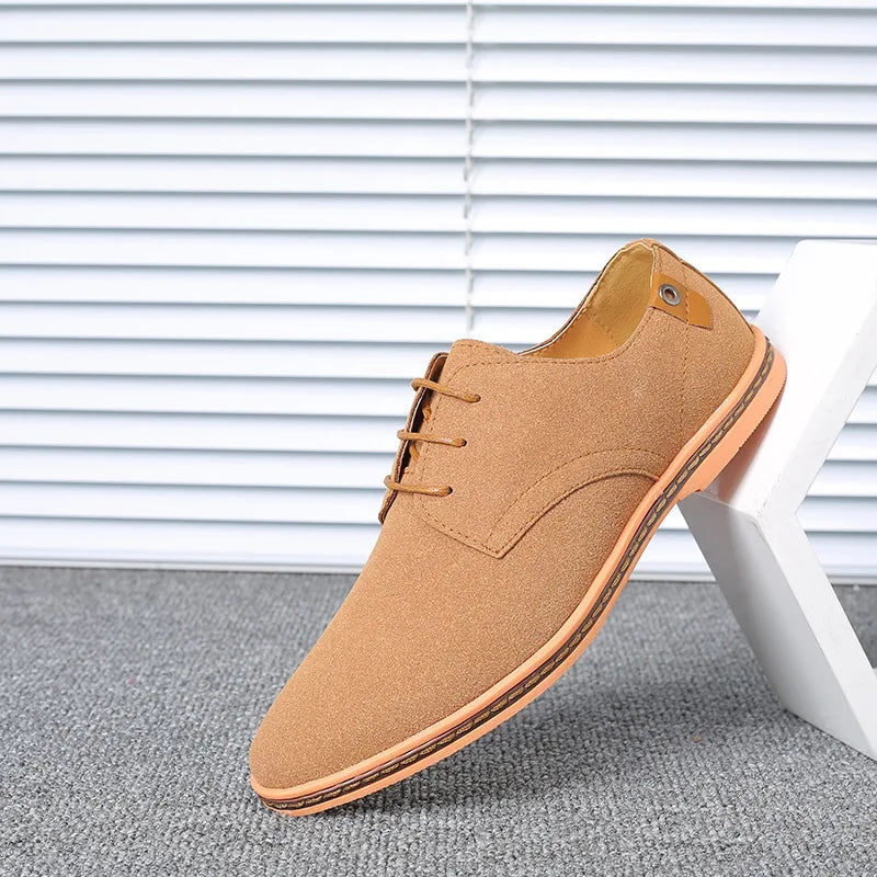 2022 Spring Suede Leather Men Shoes Oxford Casual Shoes Classic Sneakers Comfortable Footwear Dress Shoes Large Size Flats
