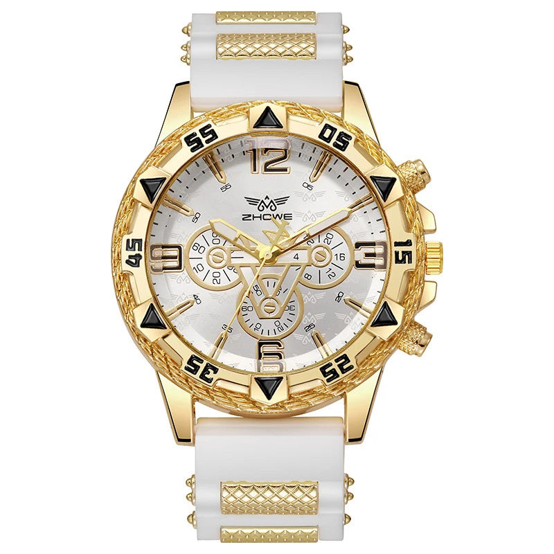 Luxury Business Men Watch Silicone Strap Quartz WristWatch Male Calendar Clock Reloj Hombre