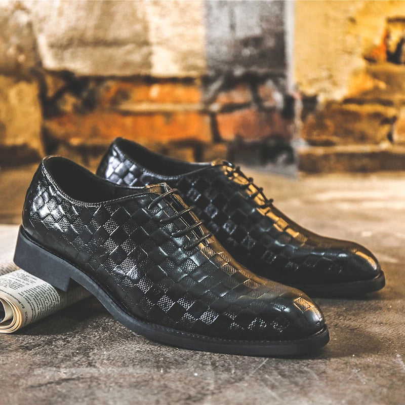 Chaussures En Cuir Oxford Shoes Men 2026 Genuine Leather Wedding Men's Formal Dress Shoe Male Brogue Handmade Zapato Hombre