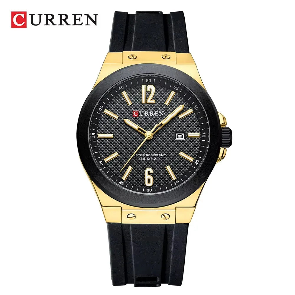 CURREN 8467 Male Luminous Night Light Japan Quartz Men Fashion Watch Waterproof Wristwatches Sports Silicone Strap Durable Clock