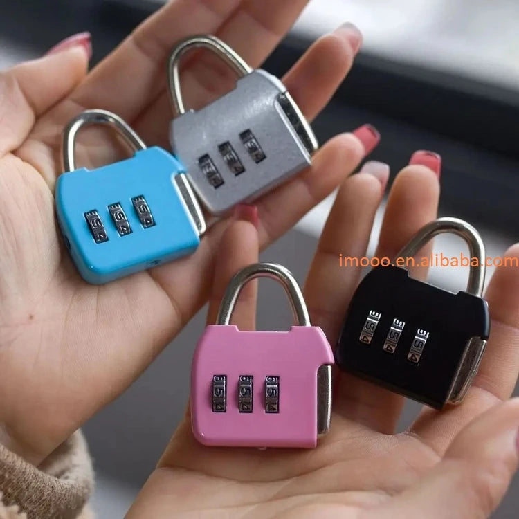 Factory Price 3 Dial Digit Number Combination Password Lock Travel Security Protect Locker Suitcase Anti-theft Padlock