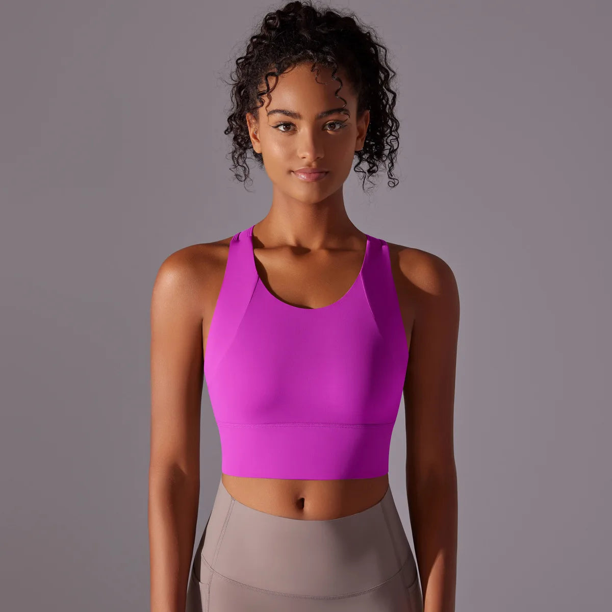 Fixed Cup All-In-One Push up High Support Shockproof High Intensity Exercise Slim Beautiful Back Tank Tops for Women