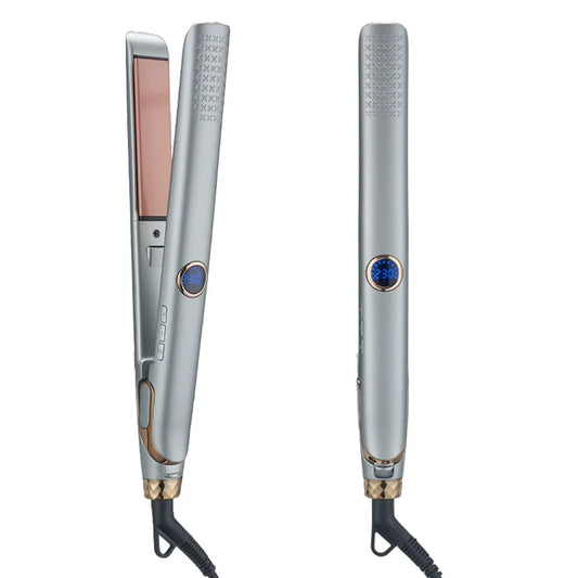 VOAUN 2-in-1 Hair Straightener High Quality Electric Aluminum Plate Hair Styler for Household & Salon Use LCD Display for Hotels