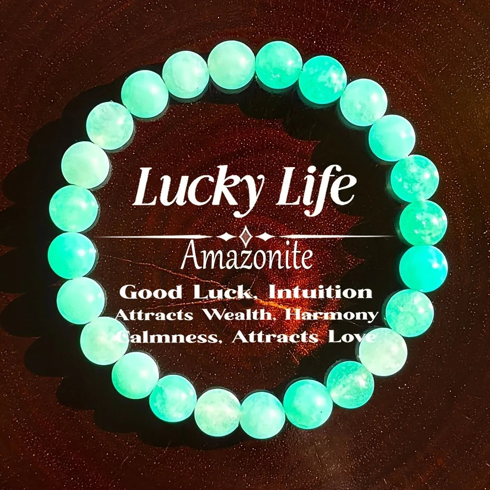 Handcrafted 8Mm Blue Tianhe Stone Bracelet From Naturalism, Perfect for Daily Wear by Both Men and Women. This Lucky Charm Is a