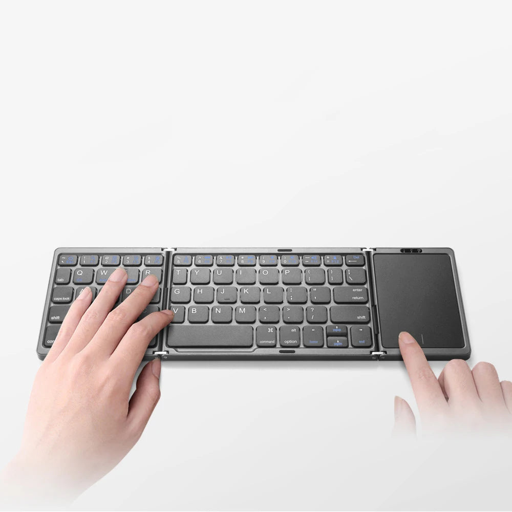 B089T Foldable BT Keyboard with Touchpad Numeric Keypad Travel Key Board for Windows Android Tablet Mini Bt Wireless Keyboard