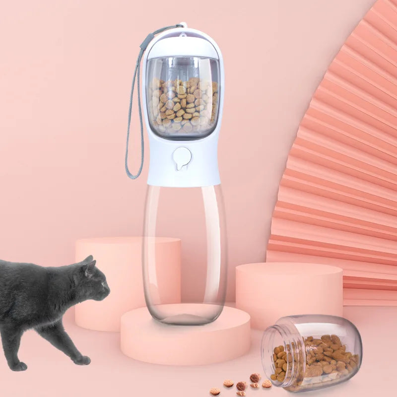 Travel Portable Dog Water Bottle with Food Storage Box Silicone Bowls 2024 New Material Pet Outdoor Safe and Non-toxic PVC