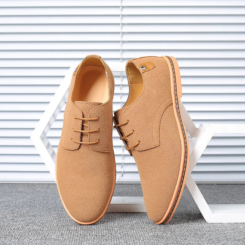 2022 Spring Suede Leather Men Shoes Oxford Casual Shoes Classic Sneakers Comfortable Footwear Dress Shoes Large Size Flats