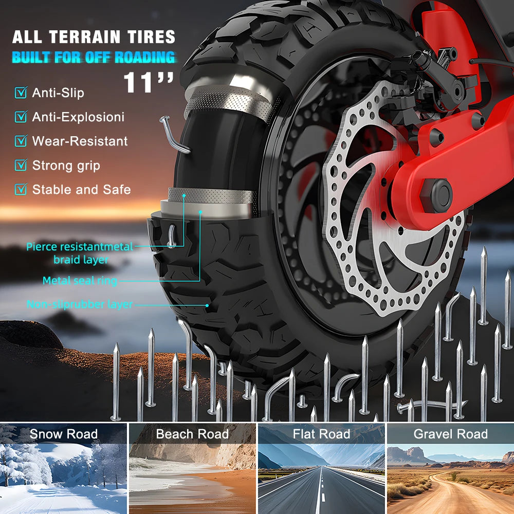 18.2AH Dual Drive 1000W*2 Off-Road Electric Scooter Skateboard Foldable X10 E Scooter Skate Board 11 Inch Wheel Mileage 60-70Km
