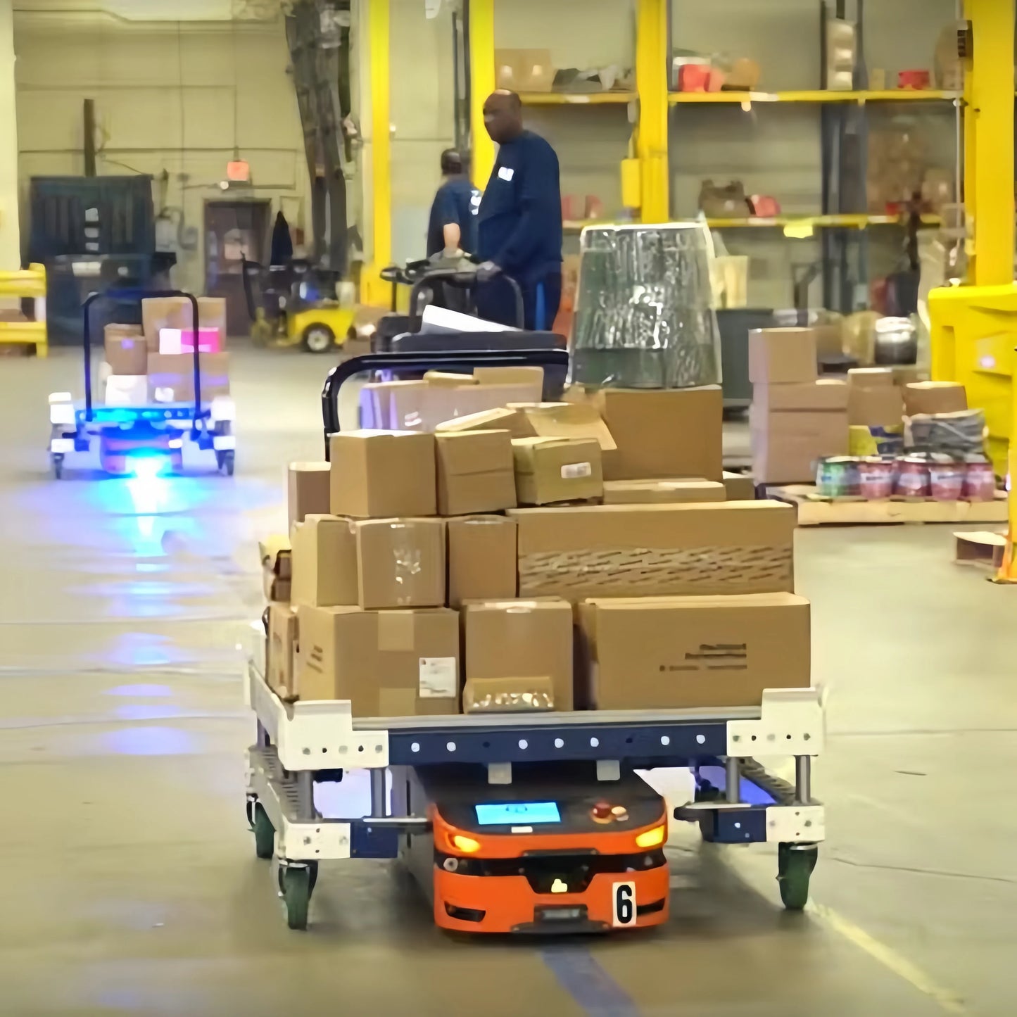 t agv robot Electric Material Handling Vehicle  Back-Lift Heavy-Load Agv Transfer Cart