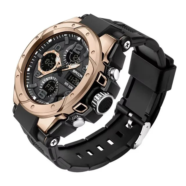 SANDA 6008 Hot Selling Fashion Casual Sport Silicone Strap Watch Digital Quartz Wristwatch Gift Couple Watches for Men and Women