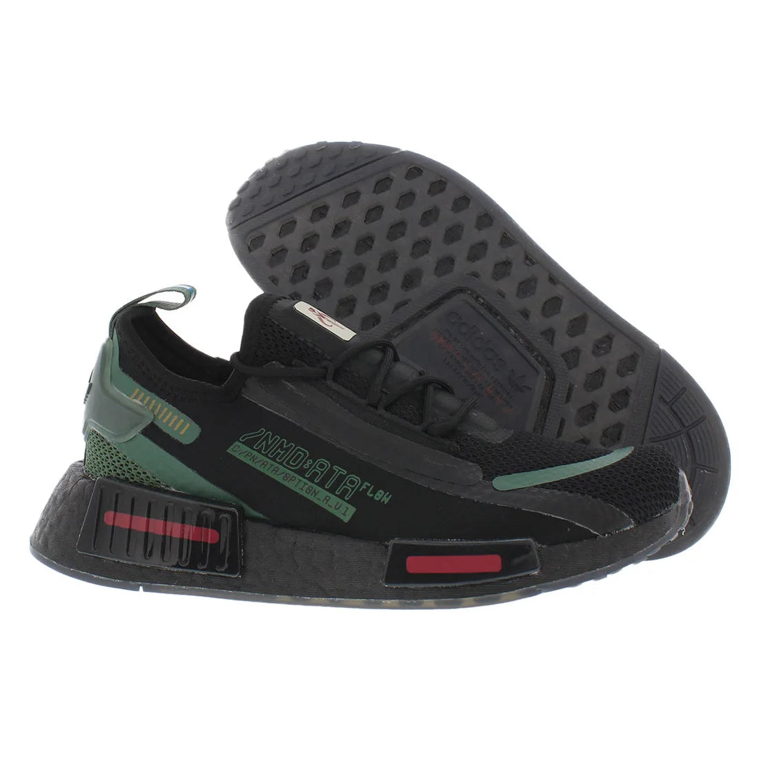 For Originals NMD_R1 MSS-GX6791 Spectoo Men's Fashion Sneakers Core Black/Green Oxide/Bliss Upper Knit Eva Insole | 100%