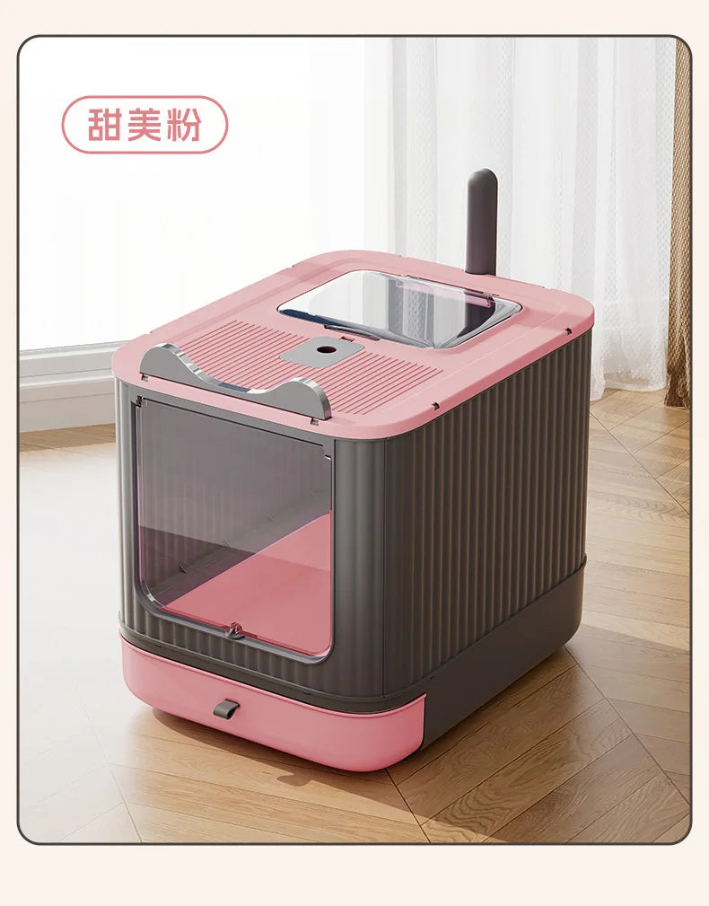 Oversized Anti-Splash Fully Enclosed Cat Litter Box Sterilization Deodorant PP Material 2200g Model YR-SHL052010 Wholesale