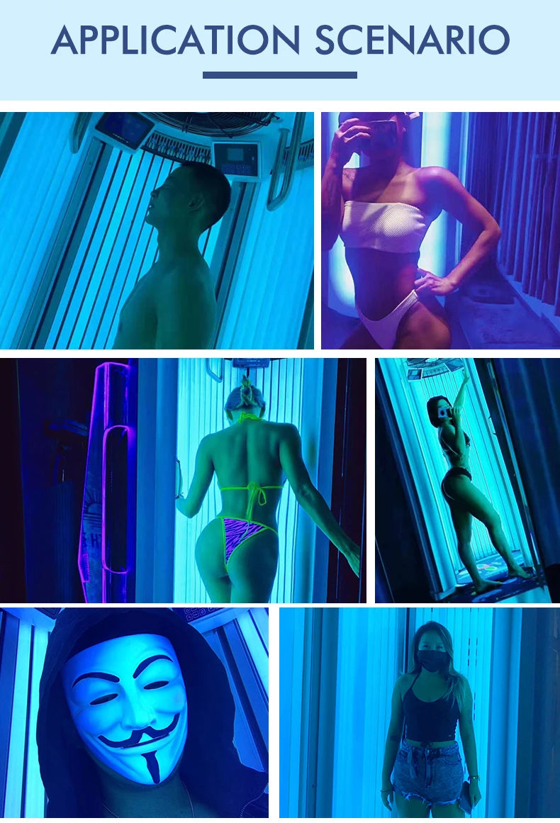 2025 Blue Led Tanning Bed Infrared Spa Capsule Slimming Machine UV Light Lamp Home Tanning Bed UVB Blue LED Light Spa Machine