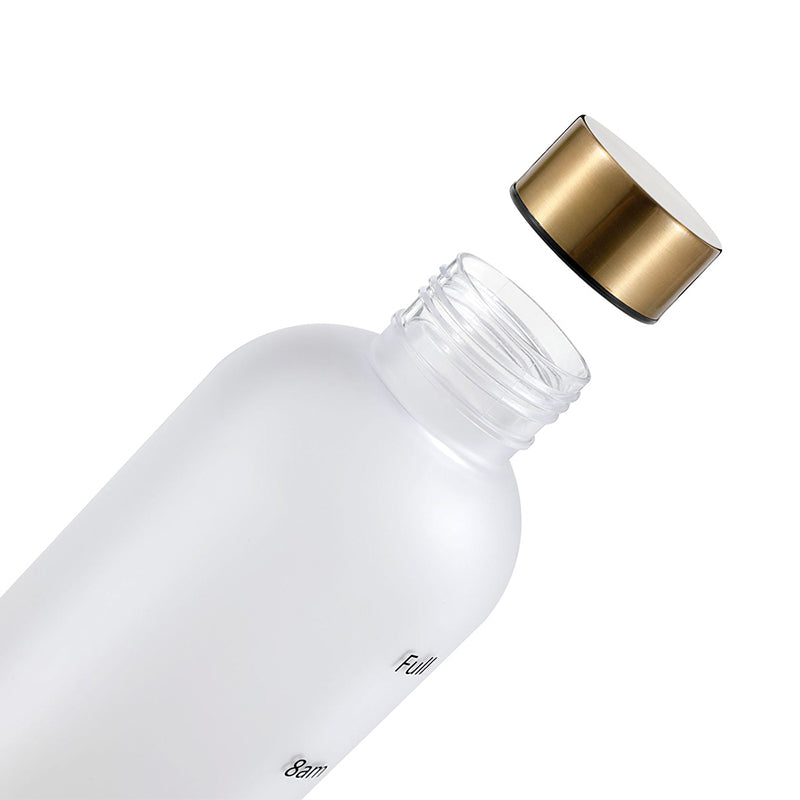 1L Water Bottle with Time Marker 32 OZ Fitness Sports Outdoor Travel Portable Leakproof Drinkware BPA Free Frosted Drink Bottles