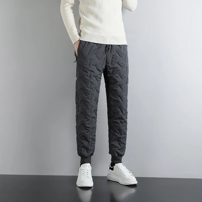 Men Winter Casual Pants 2024 New Thick Lambswool Windbreak Warm Pant Men Fashion Joggers Fleece-Lined Trousers Men Plus Size 8XL