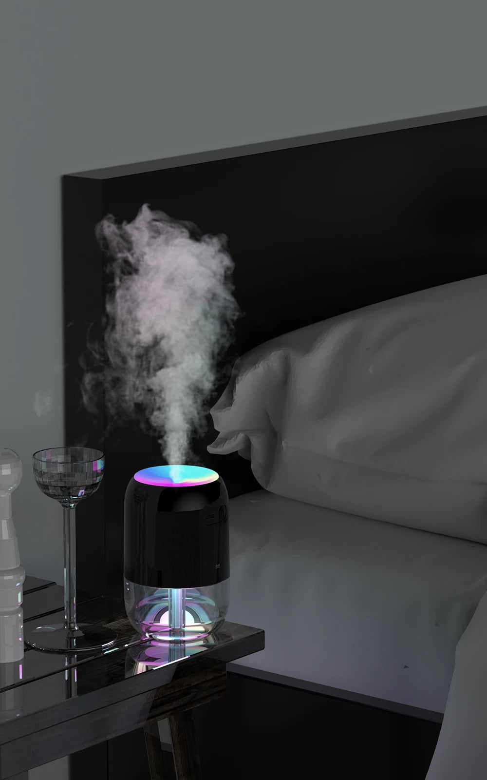 Colorful Cool Mist Mini Humidifier 300ml USB Personal Desktop Humidifiers for Car Office Home Travel, Auto Shut-Off 2 Mist Modes