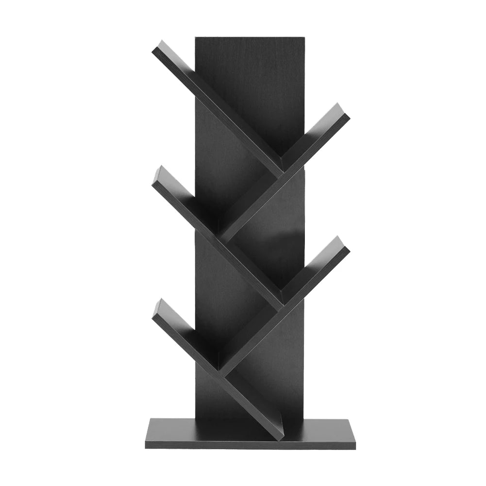 【Breeins】Rustic Standing Tree Bookshelf Wood Display Rack For Home Office Decoration Storage Organizer Shelf Bookcase