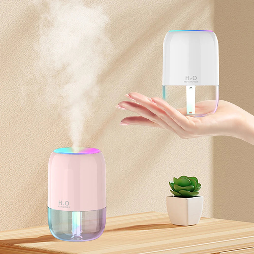 Colorful Cool Mist Mini Humidifier 300ml USB Personal Desktop Humidifiers for Car Office Home Travel, Auto Shut-Off 2 Mist Modes