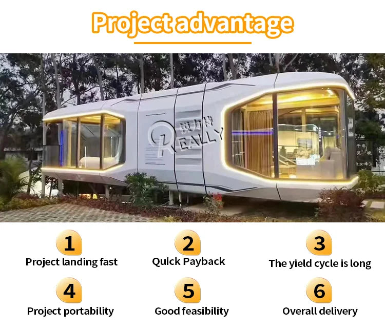 Prefabricated Space Capsule House Container Houses Customized Luxury Capsule Hotel  Tiny Houses