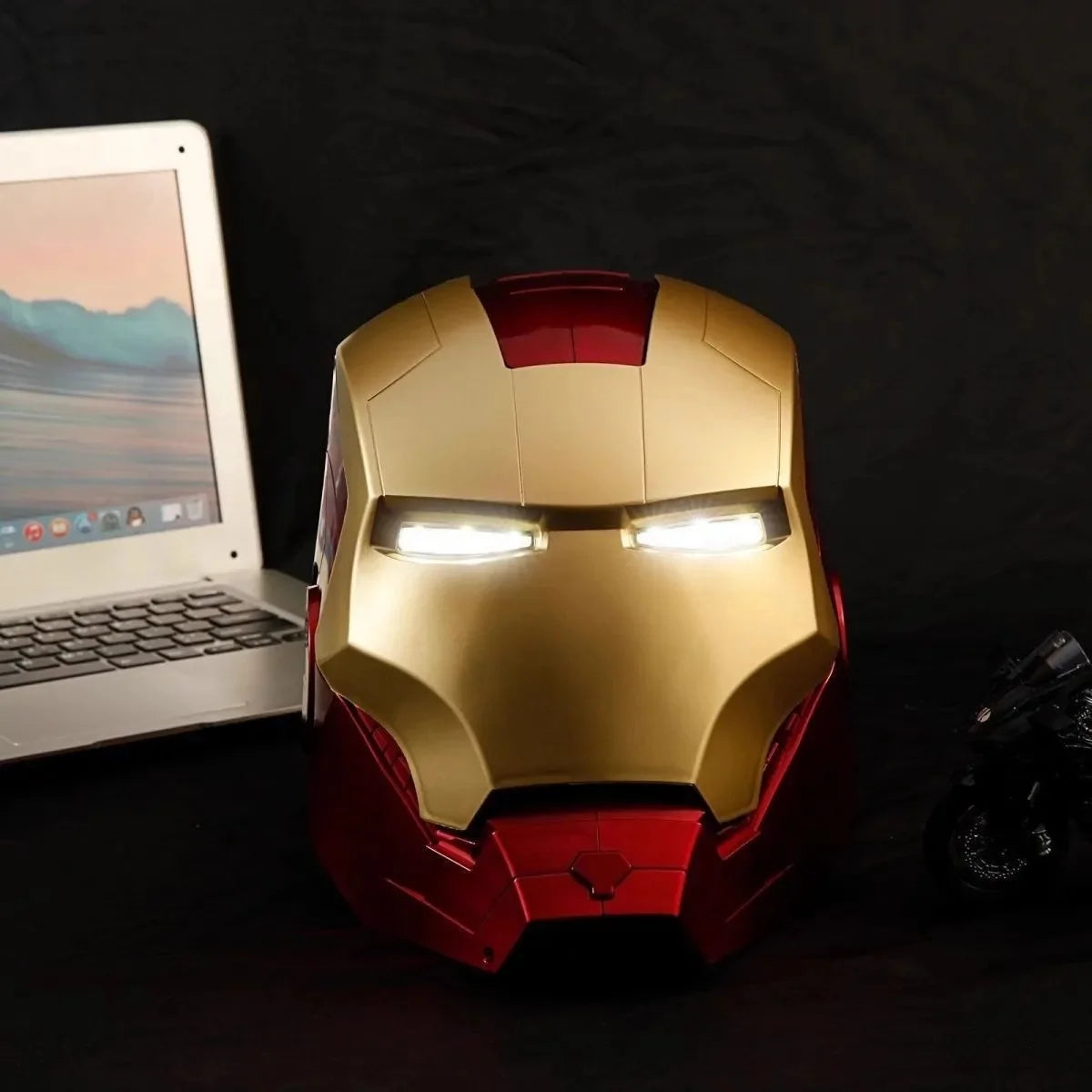 Marvel Iron Man Helmet Mk Jarvis Wearable Automatic Opening And Closing Hood Deformable Luminous Hood Mechanical Arm Toy Gifts