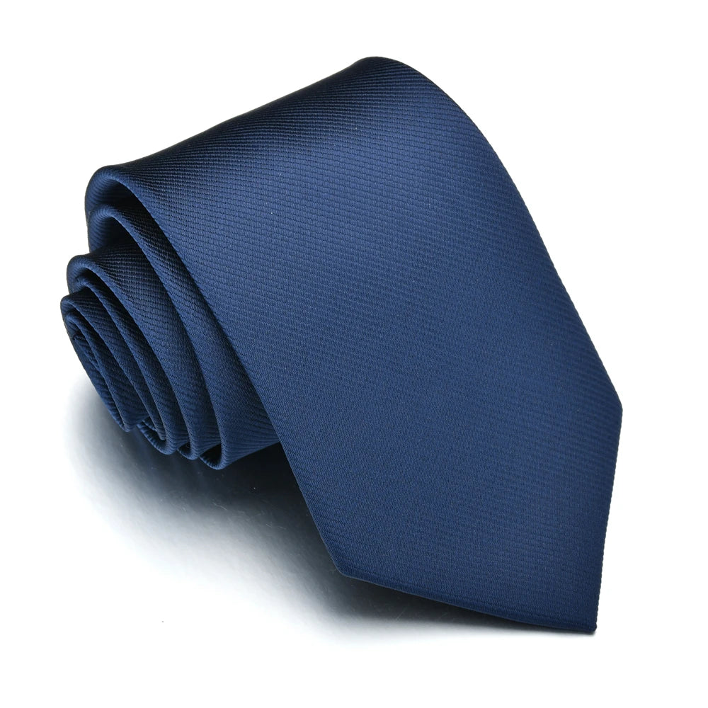 Tie for Men Slim Solid Color Shirt Necktie Polyester Narrow Cravat Royal Blue Black Red Stripe Party Formal Fashion Gift