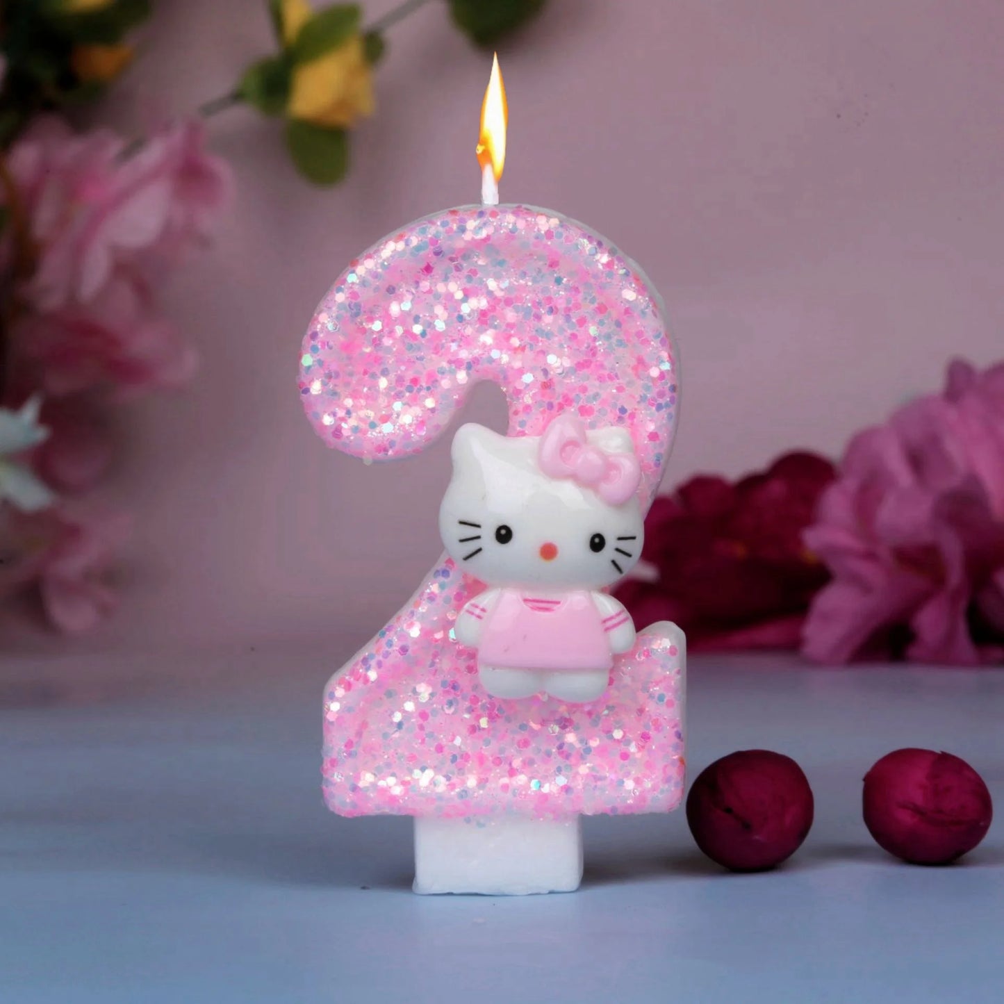 Kawaii Sanrio Hello Kitty 0-9 Digital Candles Creative Cartoon Pattern Party Decoration Supplies Birthday Cake Accessories Gift