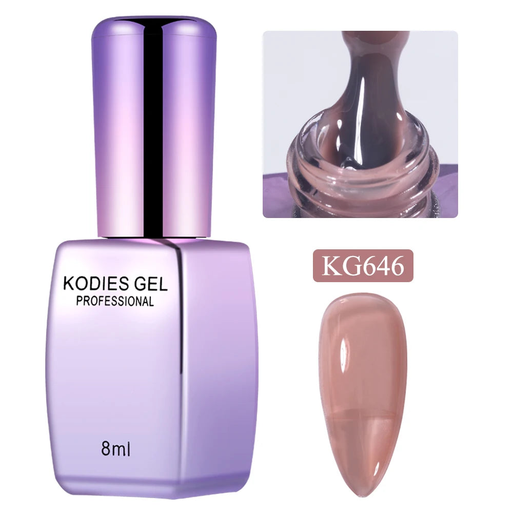 KODIES GEL New Gel Nail Polish 8ML Jelly Autumn Winter UV Semi Permanent Milky White Soft Nail Art Gels Varnish French Manicure
