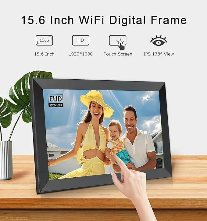 15.6 inch built in 32GB WiFi Large touch ips digital photo frame 1920*1080 Digital Frame via Uhale app