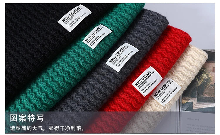 2024 Autumn Men's wool pullovers Men's Solid color high collar Sweater  mens thicken Warm Men Knitted Sweater full size M-4XL
