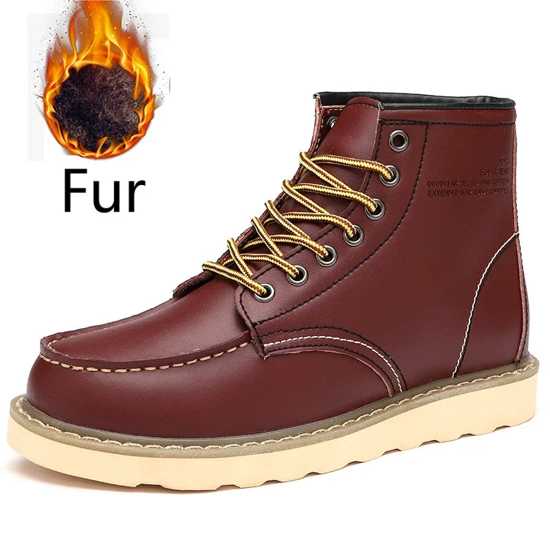 Genuine Leather Men Desert Boots Casual Outdoor Soft Sole Walking Shoes Outdoor Lace Up Boots High Quality Male High Top Shoes